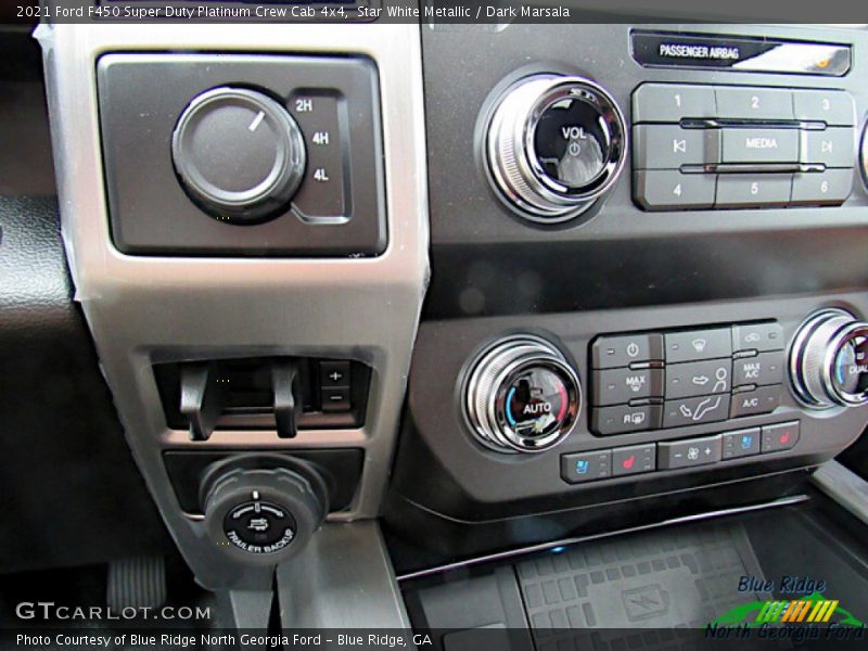 Star White Metallic / Dark Marsala 2021 Ford F450 Super Duty Platinum Crew Cab 4x4