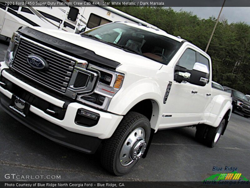 Star White Metallic / Dark Marsala 2021 Ford F450 Super Duty Platinum Crew Cab 4x4