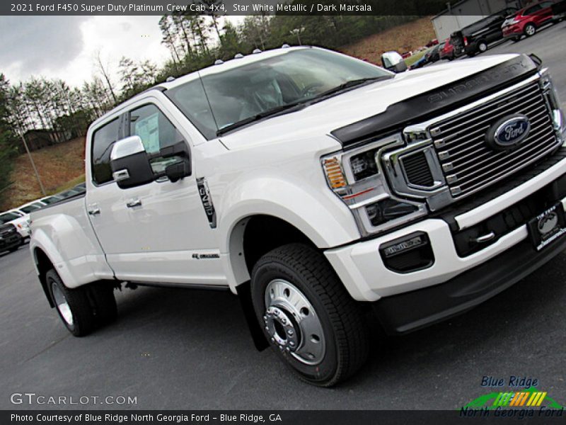 Star White Metallic / Dark Marsala 2021 Ford F450 Super Duty Platinum Crew Cab 4x4
