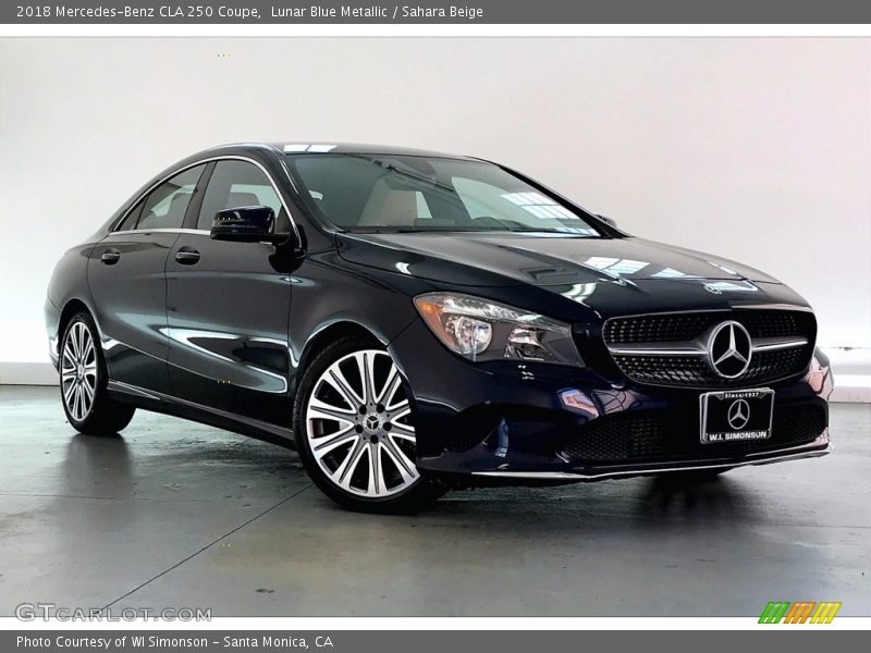 Lunar Blue Metallic / Sahara Beige 2018 Mercedes-Benz CLA 250 Coupe