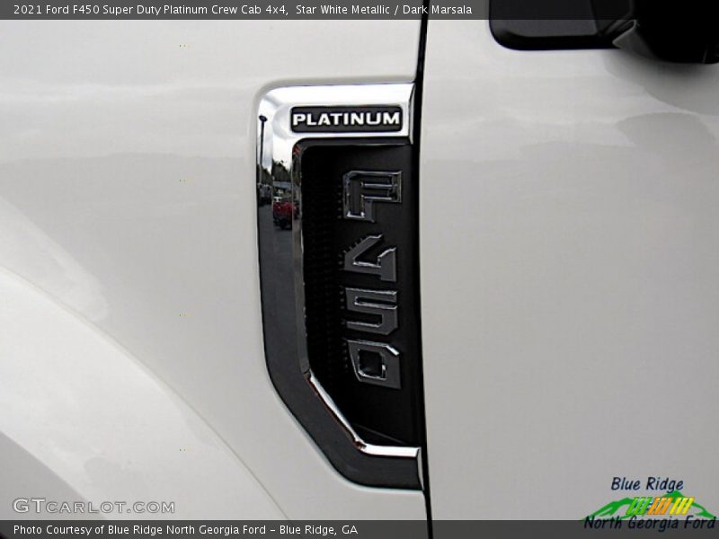 Star White Metallic / Dark Marsala 2021 Ford F450 Super Duty Platinum Crew Cab 4x4