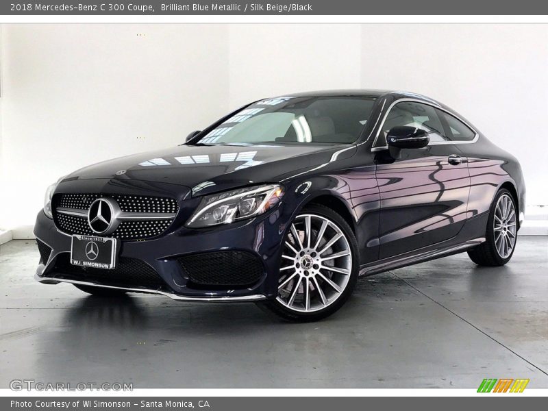 Brilliant Blue Metallic / Silk Beige/Black 2018 Mercedes-Benz C 300 Coupe