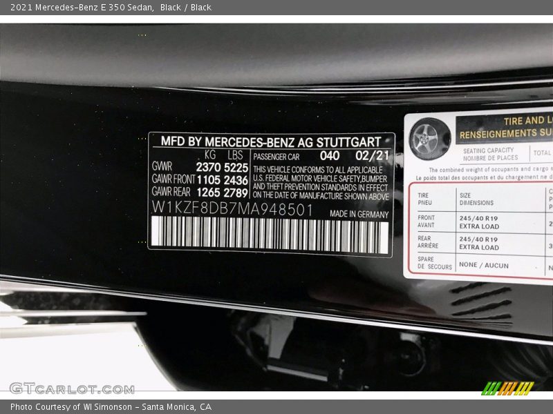 Black / Black 2021 Mercedes-Benz E 350 Sedan