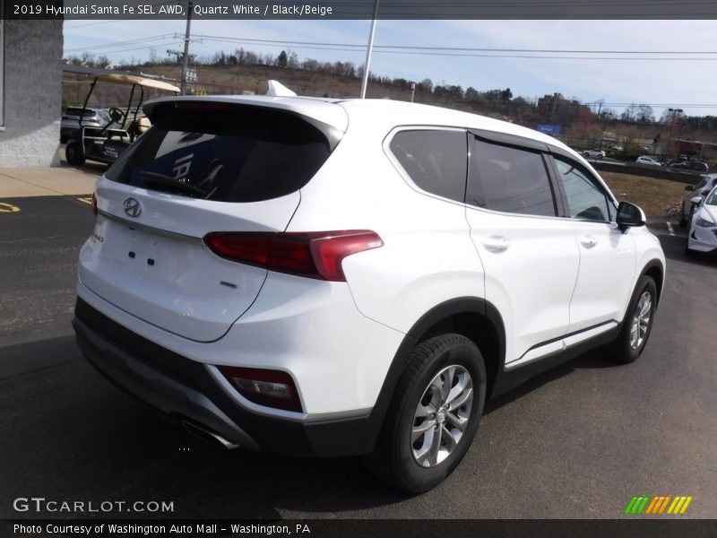 Quartz White / Black/Beige 2019 Hyundai Santa Fe SEL AWD