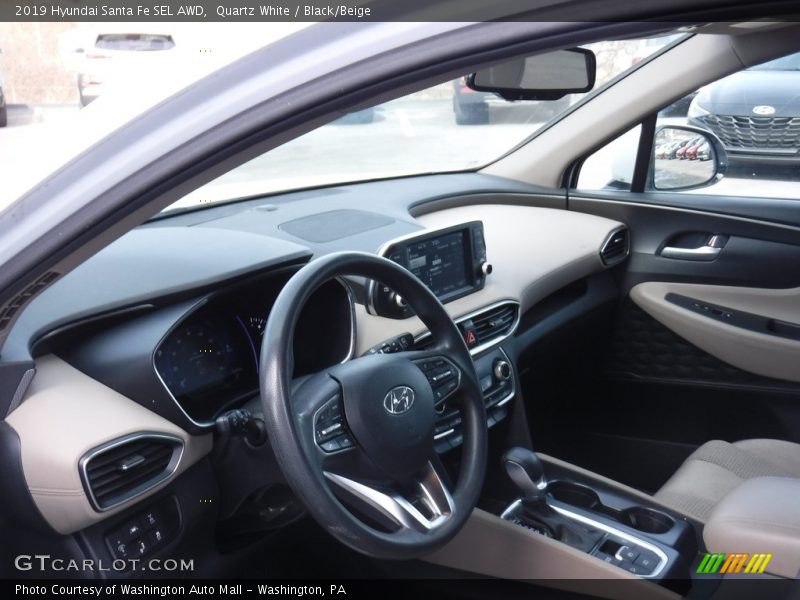 Quartz White / Black/Beige 2019 Hyundai Santa Fe SEL AWD