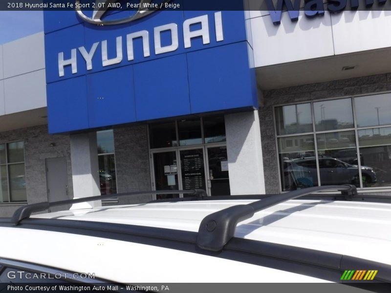 Pearl White / Beige 2018 Hyundai Santa Fe Sport 2.0T AWD