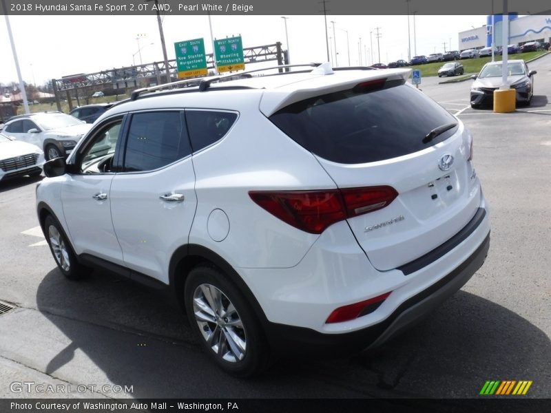 Pearl White / Beige 2018 Hyundai Santa Fe Sport 2.0T AWD