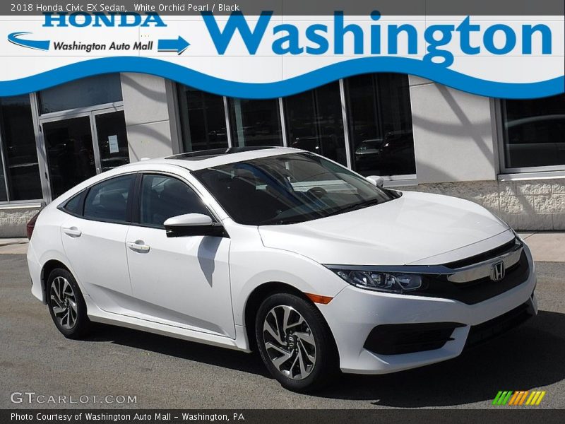 White Orchid Pearl / Black 2018 Honda Civic EX Sedan