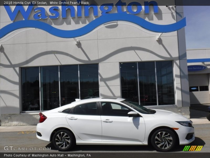 White Orchid Pearl / Black 2018 Honda Civic EX Sedan