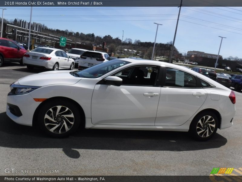 White Orchid Pearl / Black 2018 Honda Civic EX Sedan