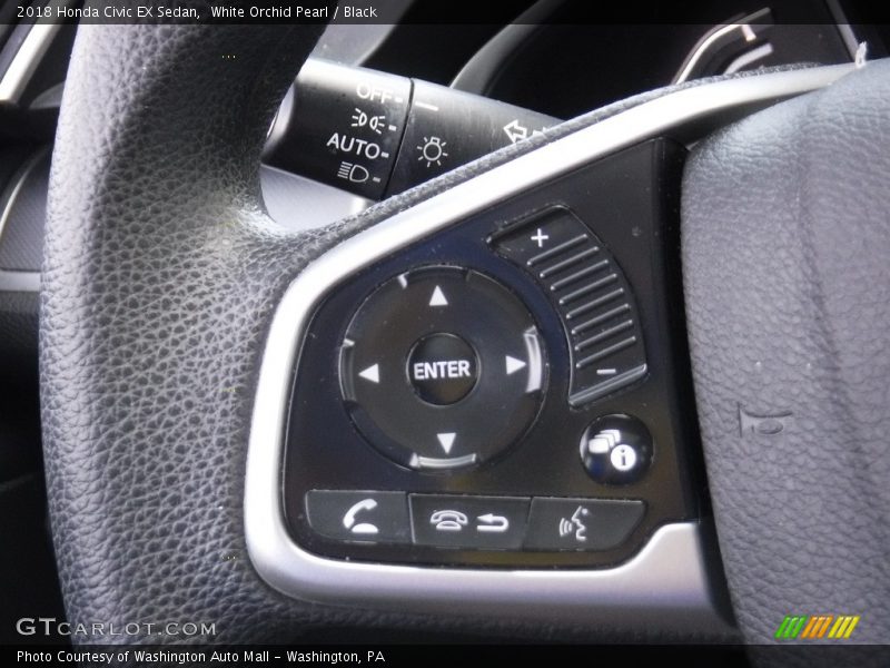 White Orchid Pearl / Black 2018 Honda Civic EX Sedan