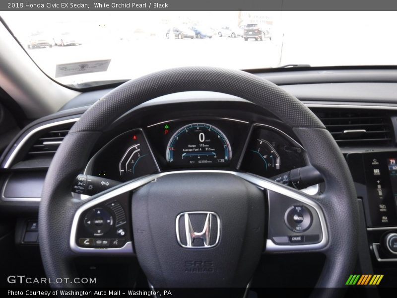 White Orchid Pearl / Black 2018 Honda Civic EX Sedan
