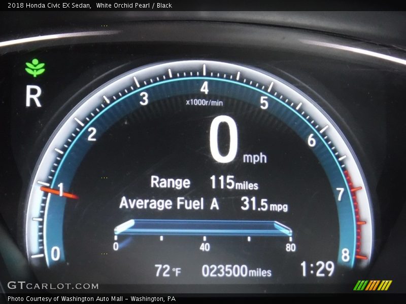 White Orchid Pearl / Black 2018 Honda Civic EX Sedan