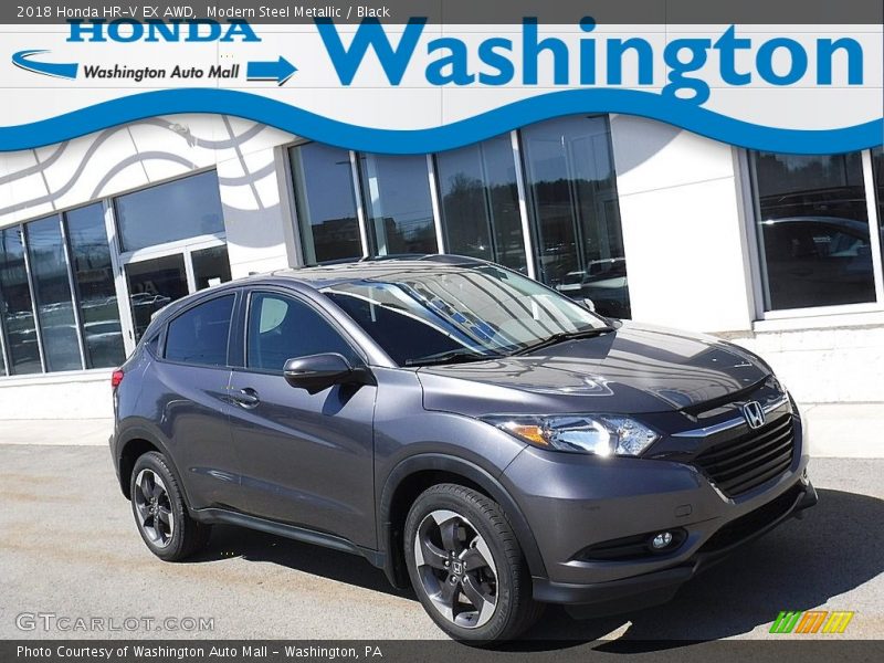 Modern Steel Metallic / Black 2018 Honda HR-V EX AWD