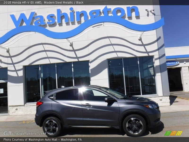 Modern Steel Metallic / Black 2018 Honda HR-V EX AWD