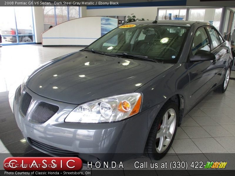Dark Steel Gray Metallic / Ebony Black 2008 Pontiac G6 V6 Sedan