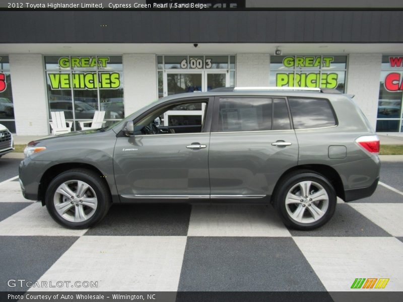 Cypress Green Pearl / Sand Beige 2012 Toyota Highlander Limited