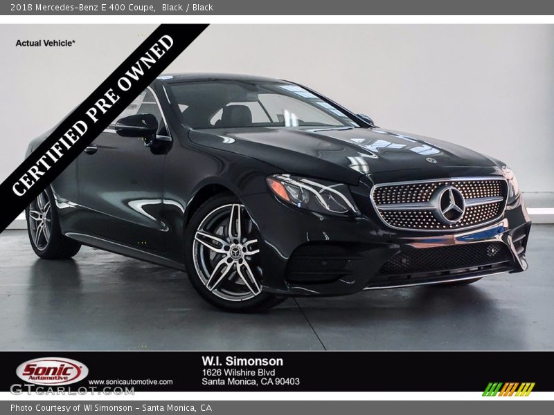 Black / Black 2018 Mercedes-Benz E 400 Coupe
