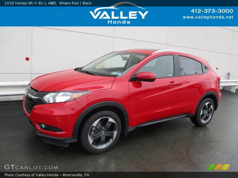 Milano Red / Black 2018 Honda HR-V EX-L AWD