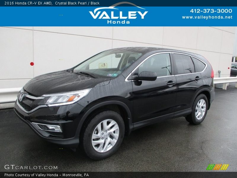 Crystal Black Pearl / Black 2016 Honda CR-V EX AWD