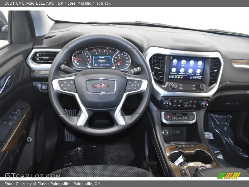 Satin Steel Metallic / Jet Black 2021 GMC Acadia SLE AWD