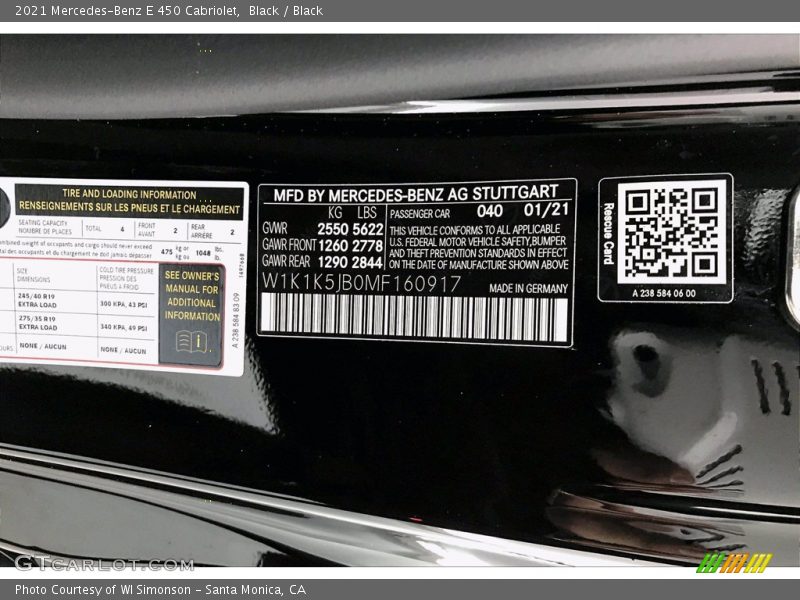Black / Black 2021 Mercedes-Benz E 450 Cabriolet