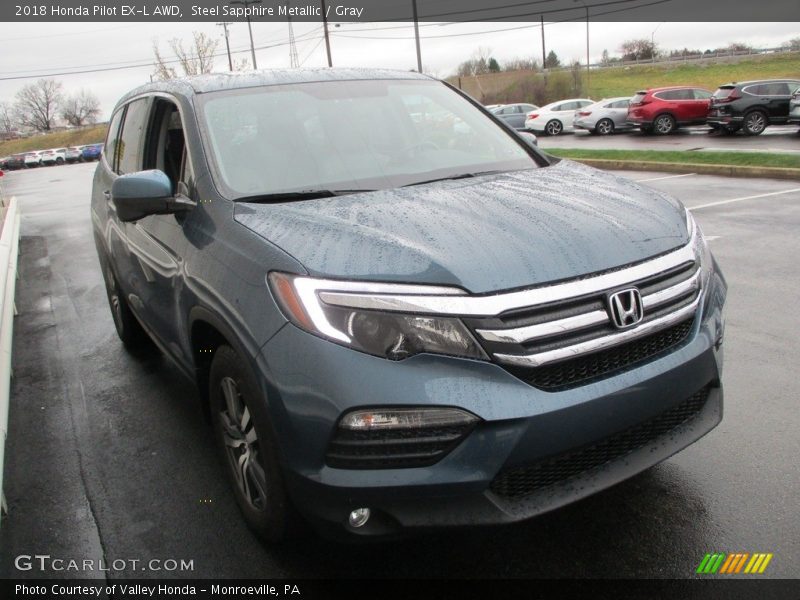 Steel Sapphire Metallic / Gray 2018 Honda Pilot EX-L AWD