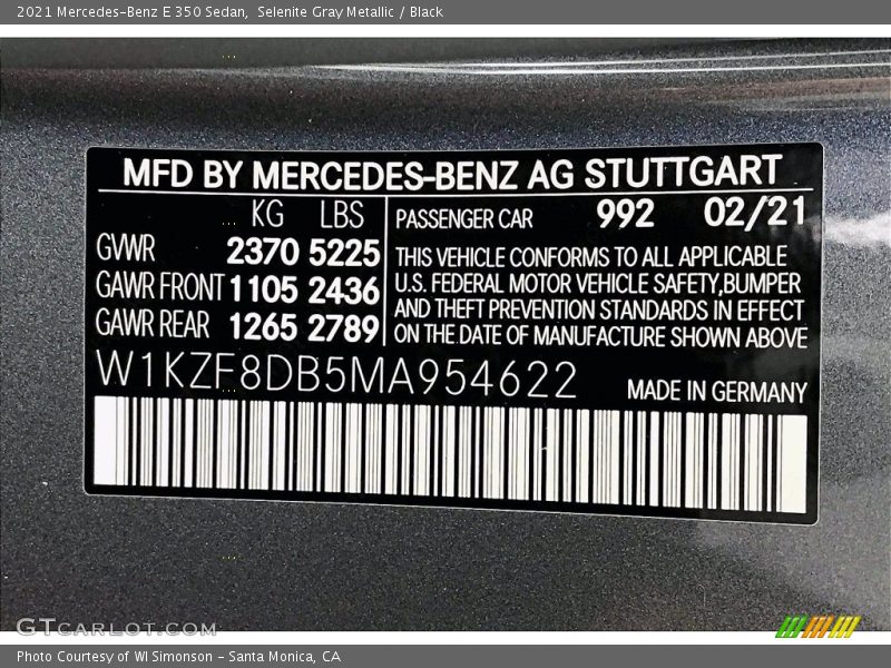 Selenite Gray Metallic / Black 2021 Mercedes-Benz E 350 Sedan
