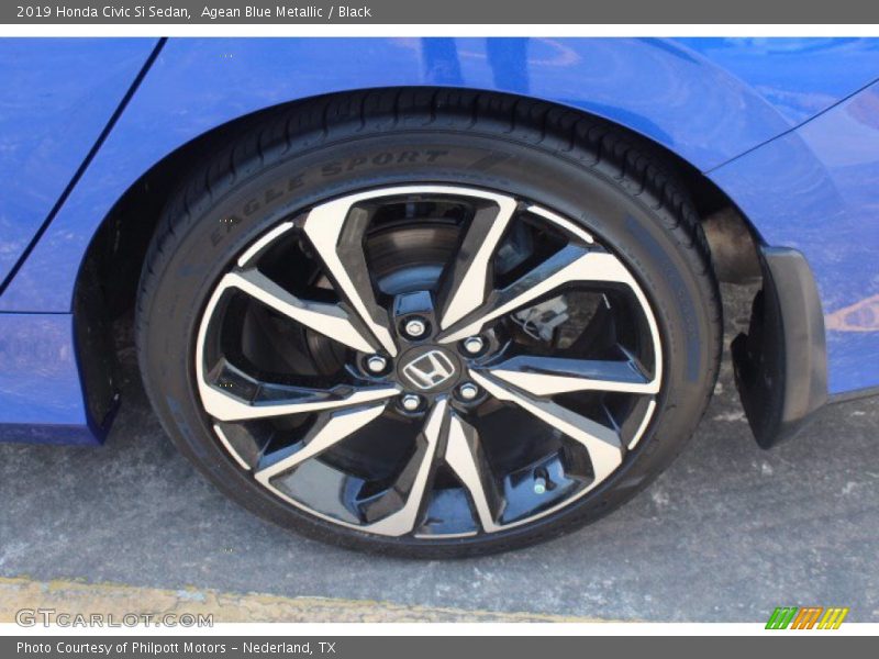 Agean Blue Metallic / Black 2019 Honda Civic Si Sedan