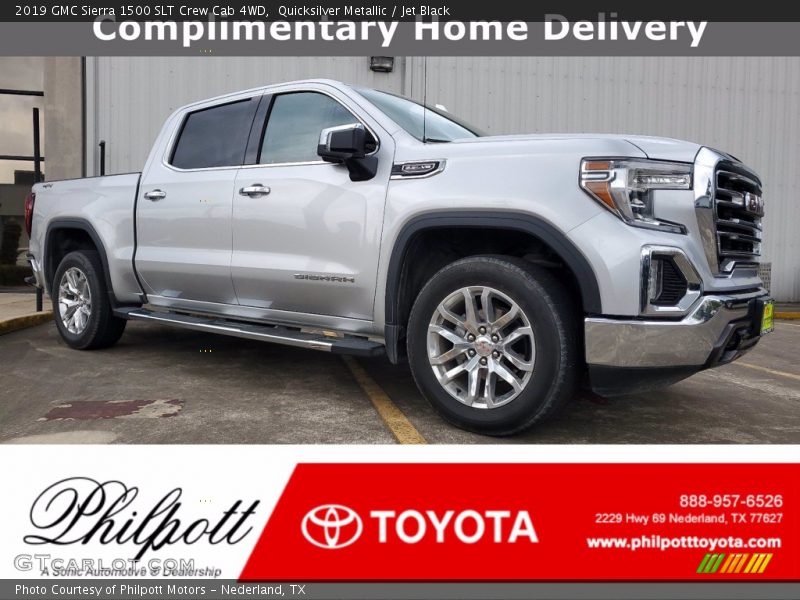 Quicksilver Metallic / Jet Black 2019 GMC Sierra 1500 SLT Crew Cab 4WD