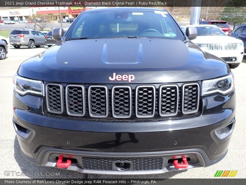 Diamond Black Crystal Pearl / Ruby Red/Black 2021 Jeep Grand Cherokee Trailhawk 4x4