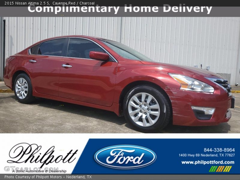 Cayenne Red / Charcoal 2015 Nissan Altima 2.5 S