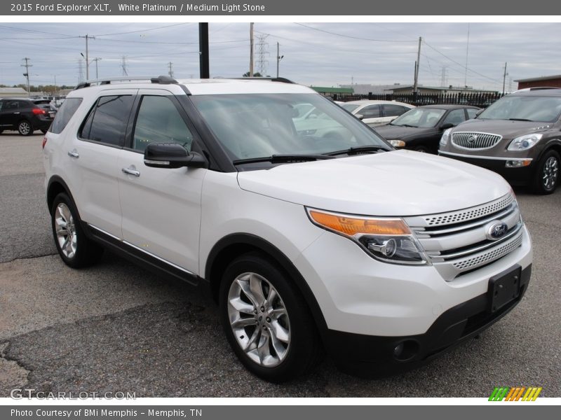 White Platinum / Medium Light Stone 2015 Ford Explorer XLT