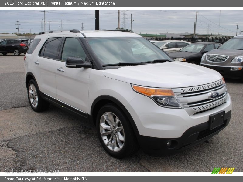 White Platinum / Medium Light Stone 2015 Ford Explorer XLT