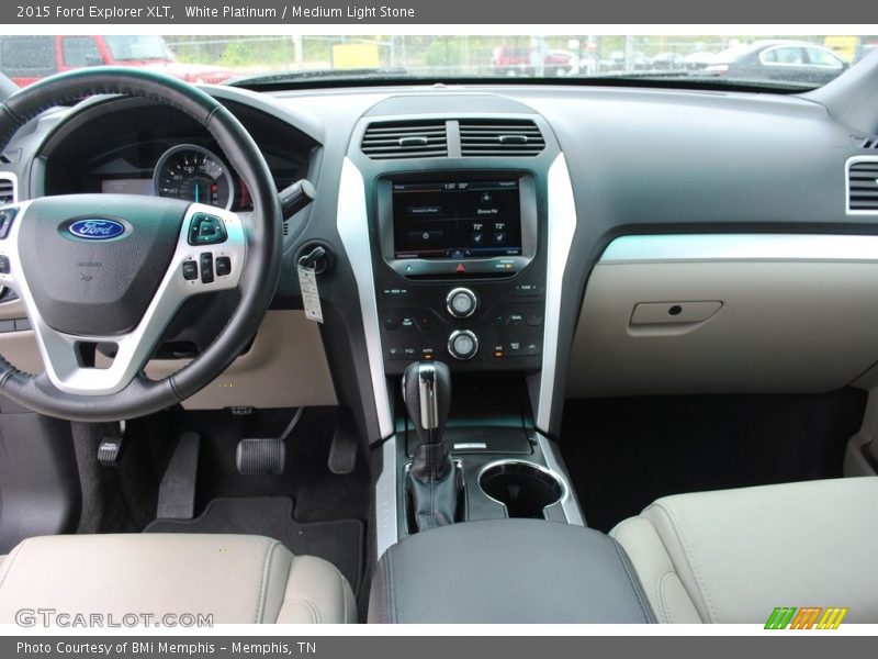 White Platinum / Medium Light Stone 2015 Ford Explorer XLT