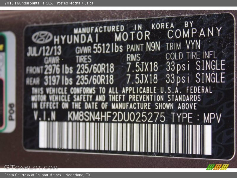 Frosted Mocha / Beige 2013 Hyundai Santa Fe GLS