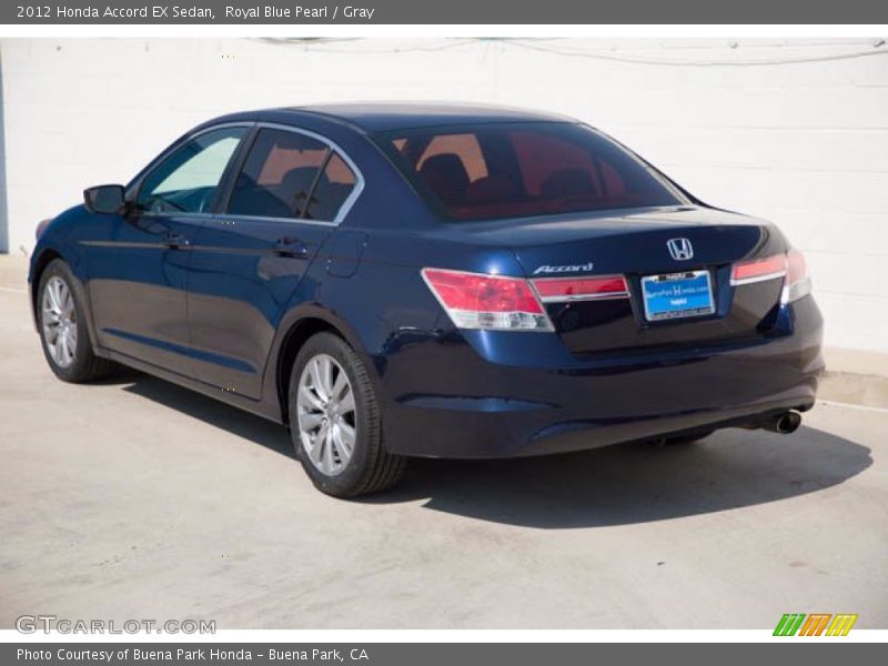 Royal Blue Pearl / Gray 2012 Honda Accord EX Sedan