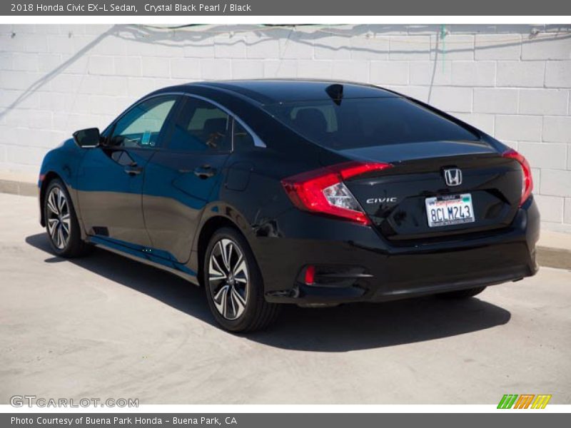 Crystal Black Pearl / Black 2018 Honda Civic EX-L Sedan