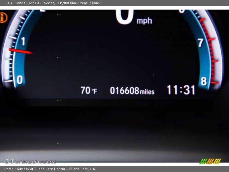 Crystal Black Pearl / Black 2018 Honda Civic EX-L Sedan