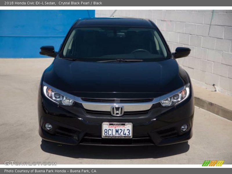 Crystal Black Pearl / Black 2018 Honda Civic EX-L Sedan
