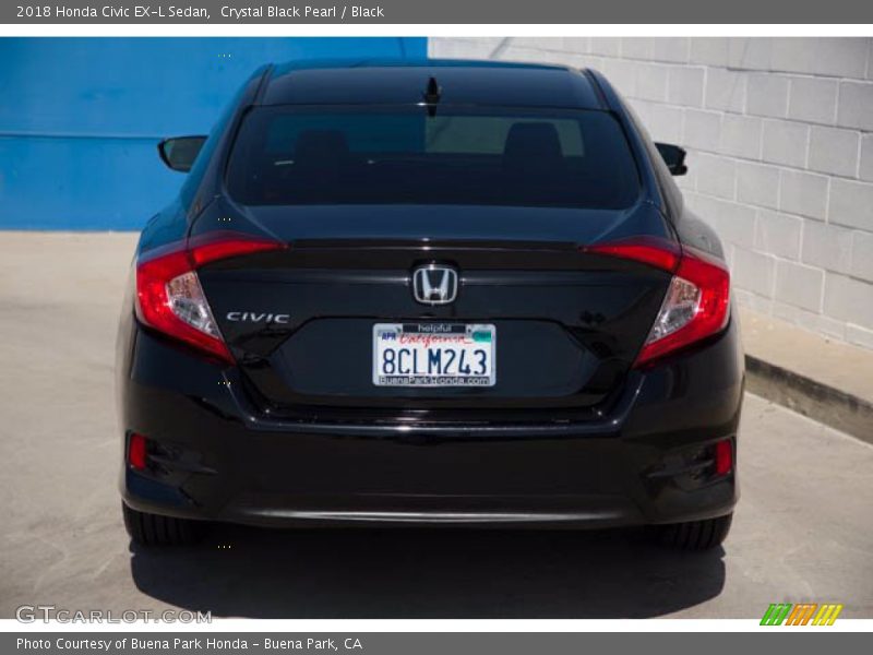 Crystal Black Pearl / Black 2018 Honda Civic EX-L Sedan