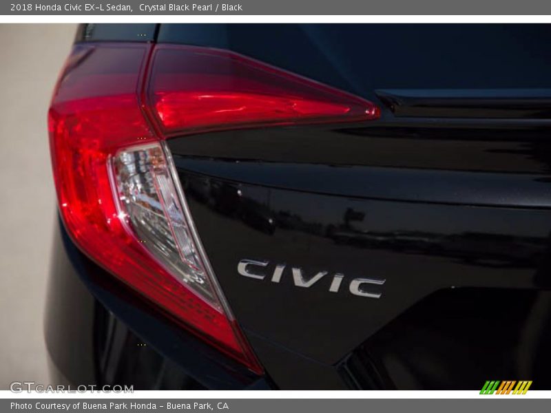 Crystal Black Pearl / Black 2018 Honda Civic EX-L Sedan