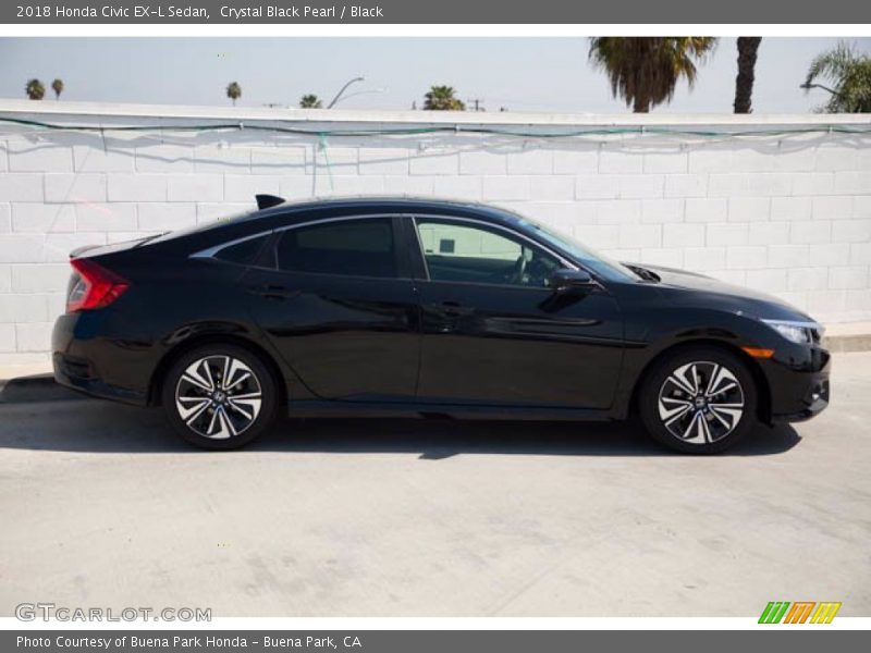Crystal Black Pearl / Black 2018 Honda Civic EX-L Sedan