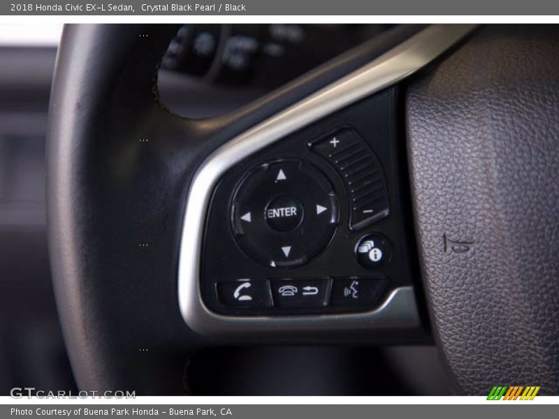 Crystal Black Pearl / Black 2018 Honda Civic EX-L Sedan