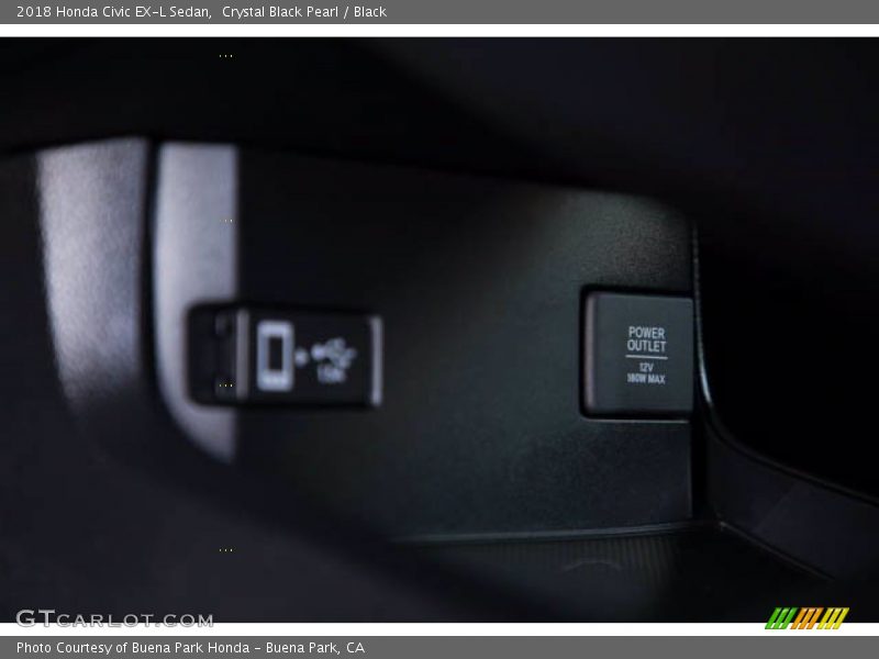 Crystal Black Pearl / Black 2018 Honda Civic EX-L Sedan