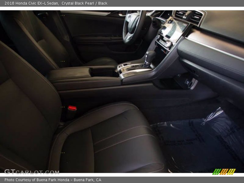 Crystal Black Pearl / Black 2018 Honda Civic EX-L Sedan