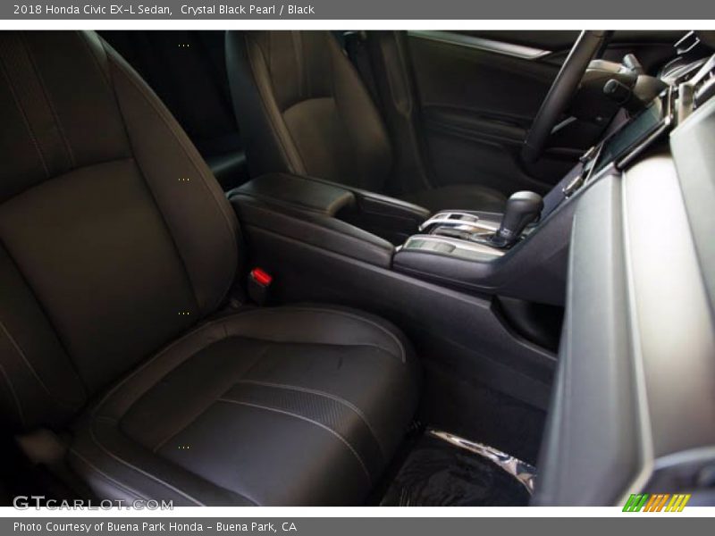 Crystal Black Pearl / Black 2018 Honda Civic EX-L Sedan