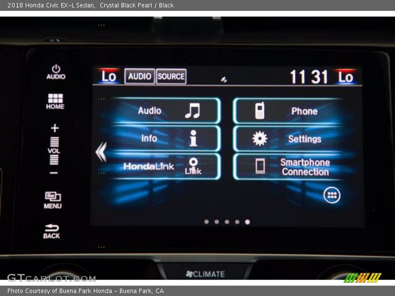 Crystal Black Pearl / Black 2018 Honda Civic EX-L Sedan