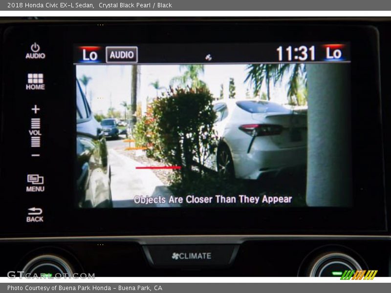 Crystal Black Pearl / Black 2018 Honda Civic EX-L Sedan