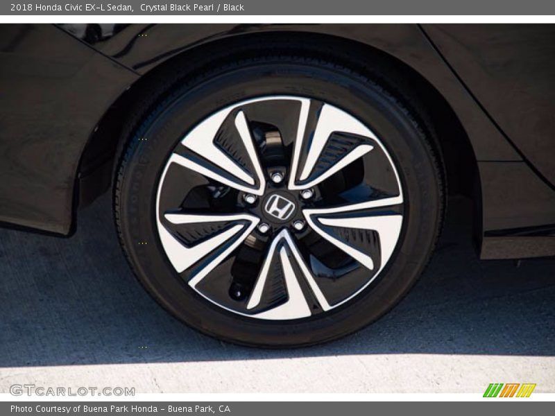 Crystal Black Pearl / Black 2018 Honda Civic EX-L Sedan